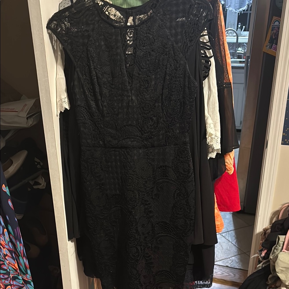 Guess Black Lace Dress